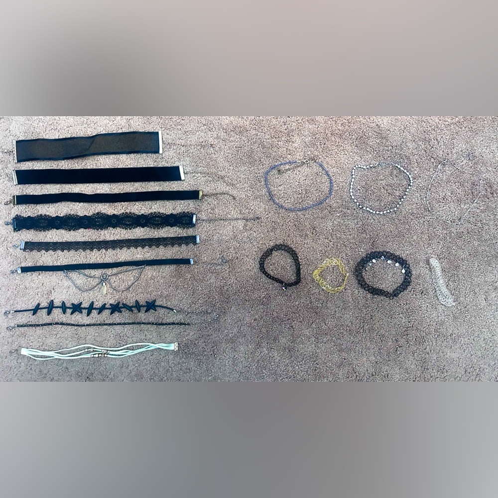 Bundle of 16 choker necklaces